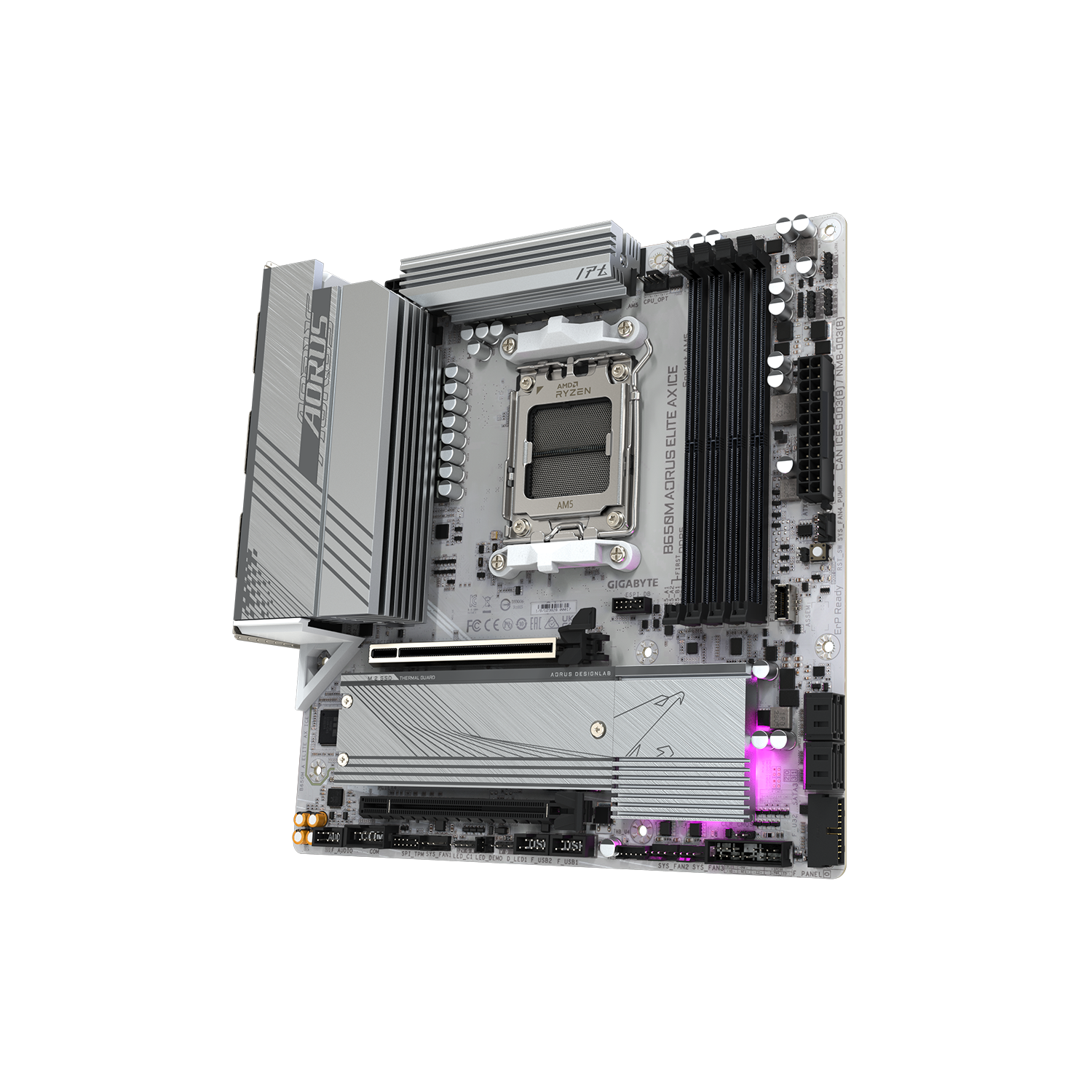 Gigabyte B650M AORUS ELITE AX ICE AMD AM5 DDR5 Micro ATX Wi-Fi